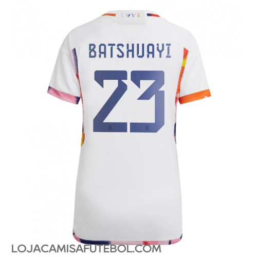 Camisa de Futebol Bélgica Michy Batshuayi #23 Equipamento Secundário Mulheres Mundo 2022 Manga Curta
